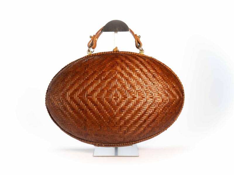 Borsa vintage Roberta di Camerino a Mano con Tracolla in rattan Intrecciato