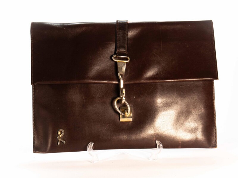 Pochette vintage Roberta di Camerino in pelle Marrone