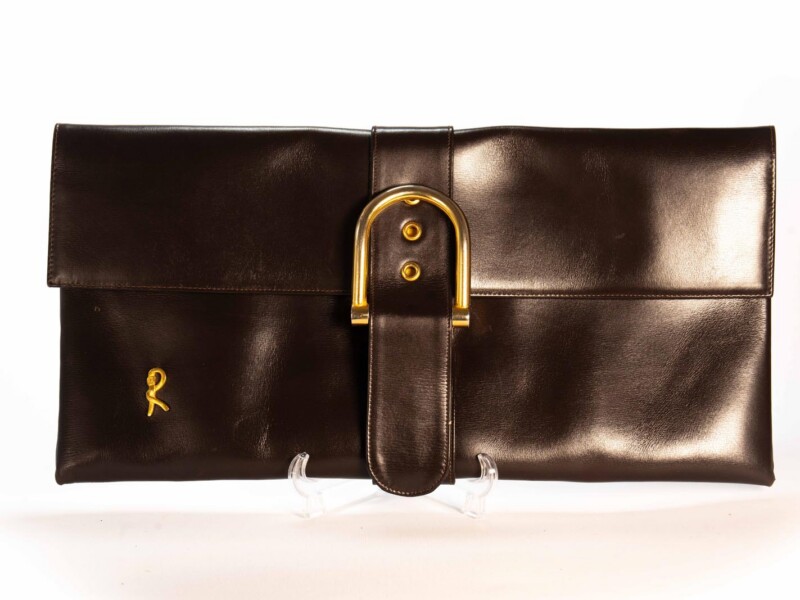 Pochette vintage Roberta di Camerino in pelle Marrone