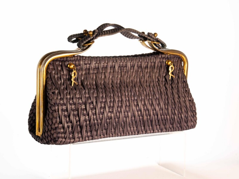 Borsa vintage Roberta di Camerino a Mano Modello “CARAVEL” in fettuccia Blu