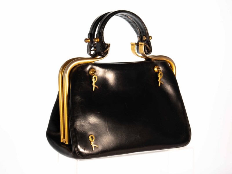 Borsa vintage Roberta di Camerino a Mano Modello “CARAVEL” in pelle Nera