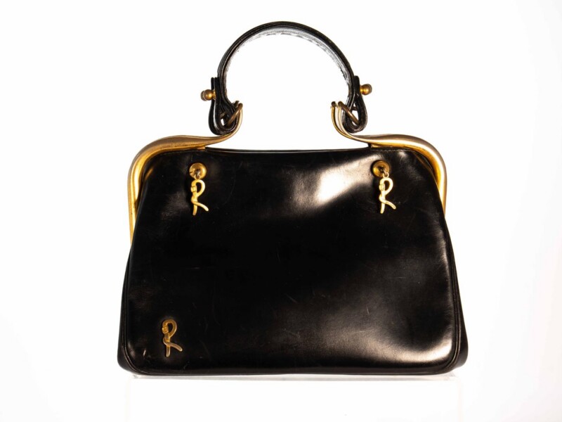 Borsa vintage Roberta di Camerino a Mano Modello “CARAVEL” in pelle Nera