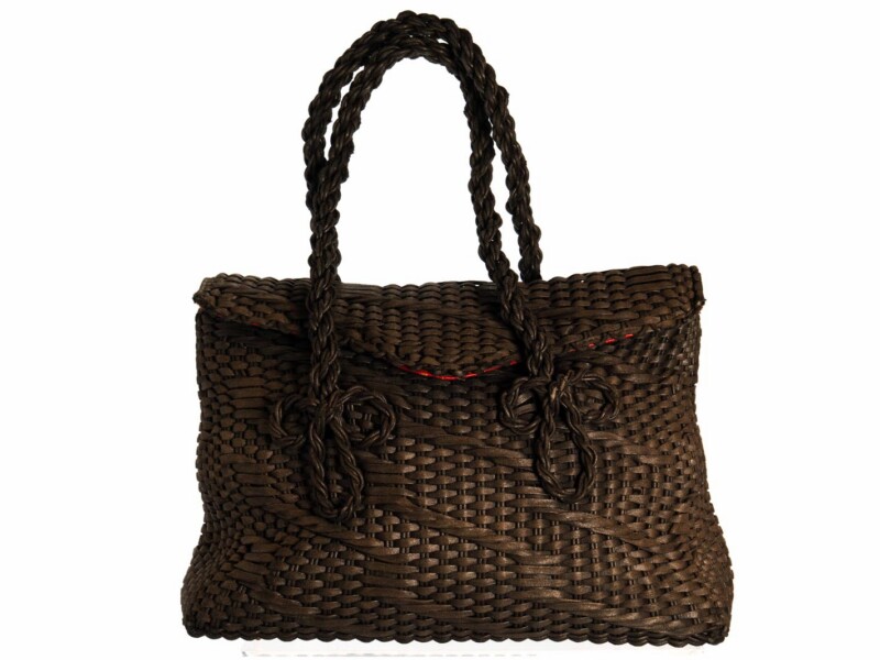 Borsa vintage Roberta di Camerino a Mano in fettuccia Nera