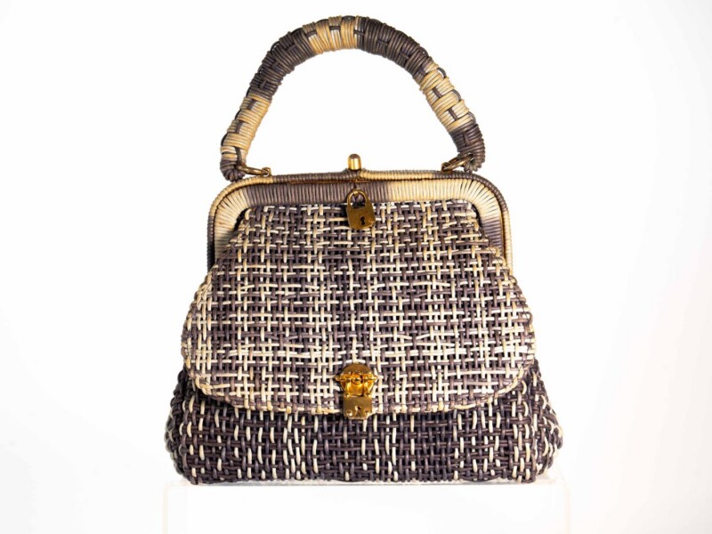 Borsa vintage Roberta di Camerino a Mano Modello “MICAWBER” in Corsino Celeste e Blu