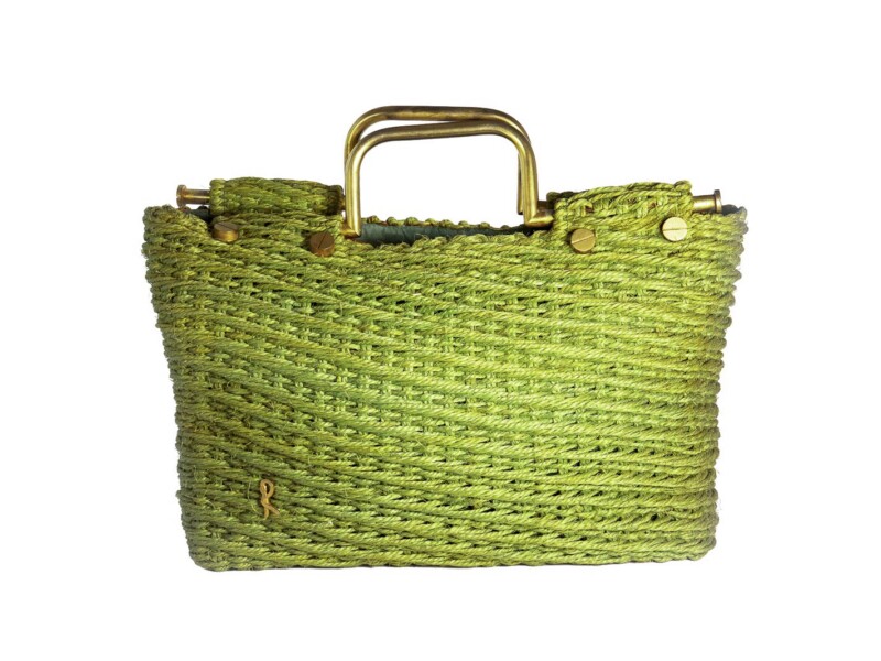 Borsa vintage Roberta di Camerino a Mano Modello “N. 5” in corda Verde