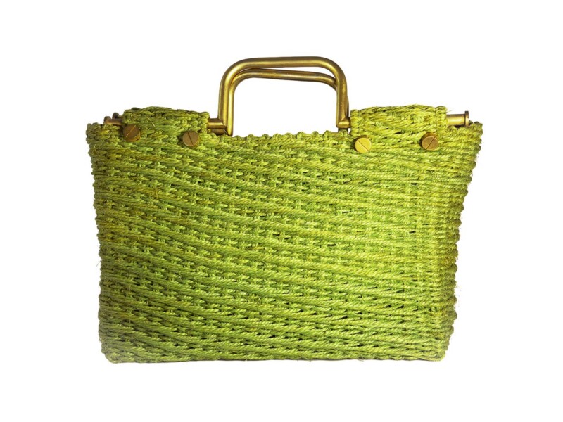 Borsa vintage Roberta di Camerino a Mano Modello “N. 5” in corda Verde