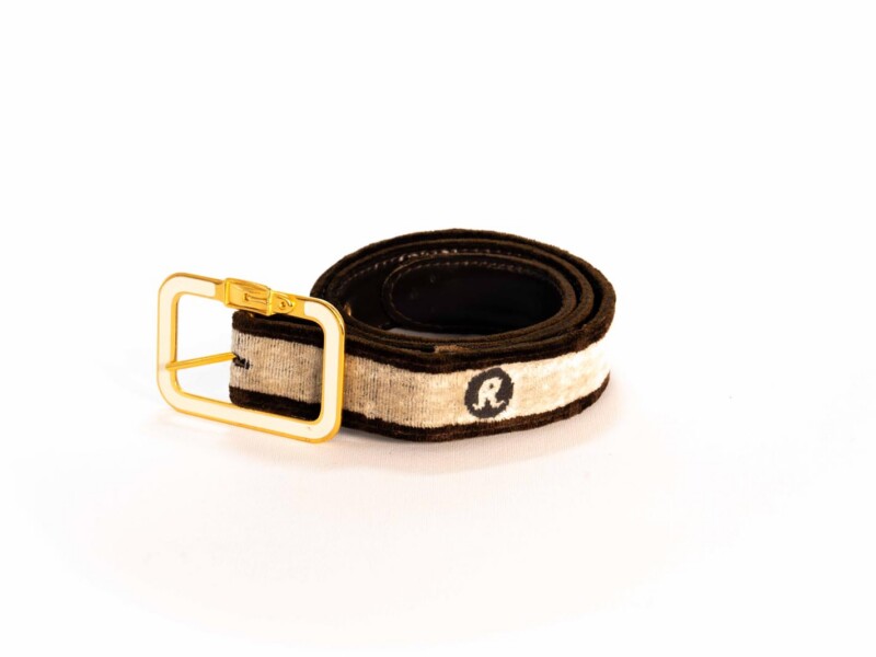 Cintura vintage in velluto bicolor con chiusura smaltata Roberta di Camerino