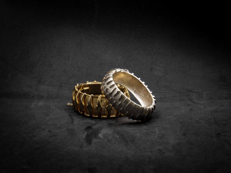 Bracciali rigidi metallo argentato e dorato