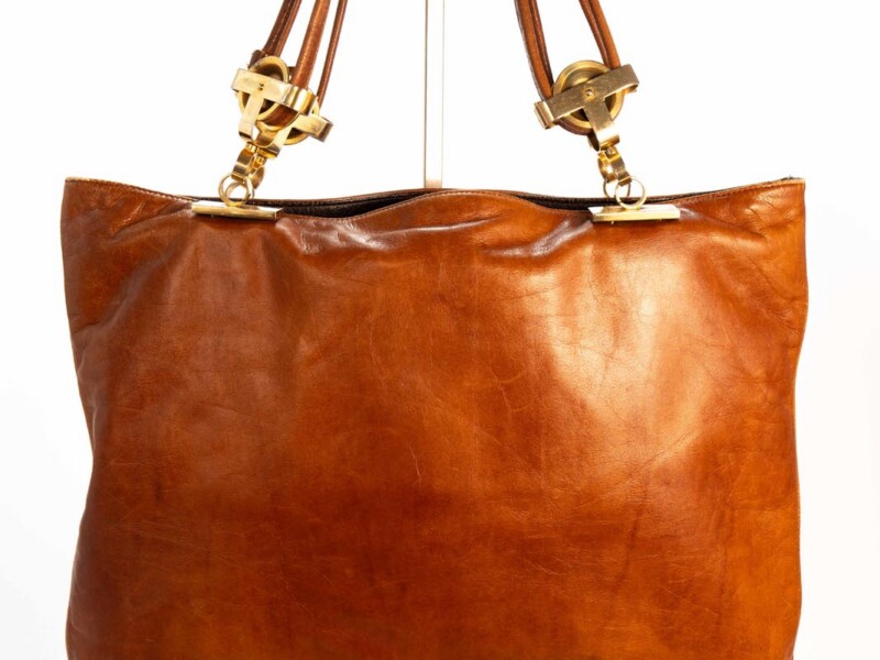 Borsa vintage Roberta di Camerino a spalla-tracolla in pelle di Vitello con Carrucole in metallo