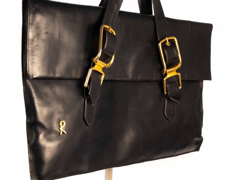Borsa vintage Roberta di Camerino a Mano in pelle Blu